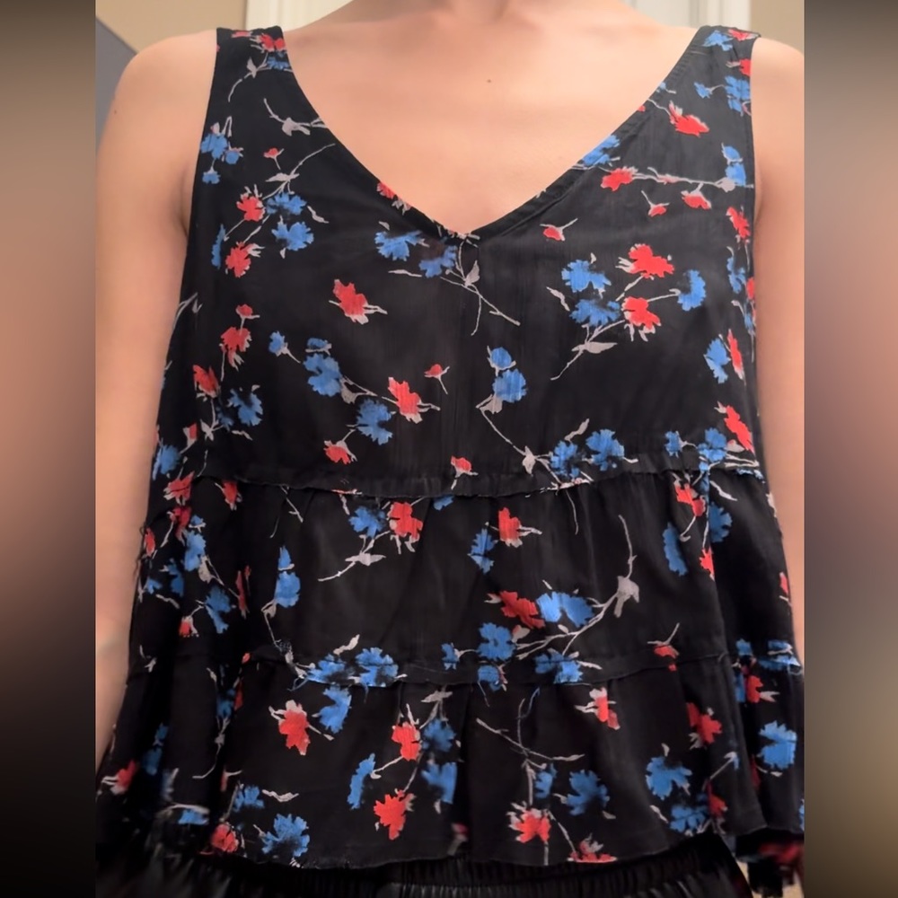 Free people flowy flower tank top